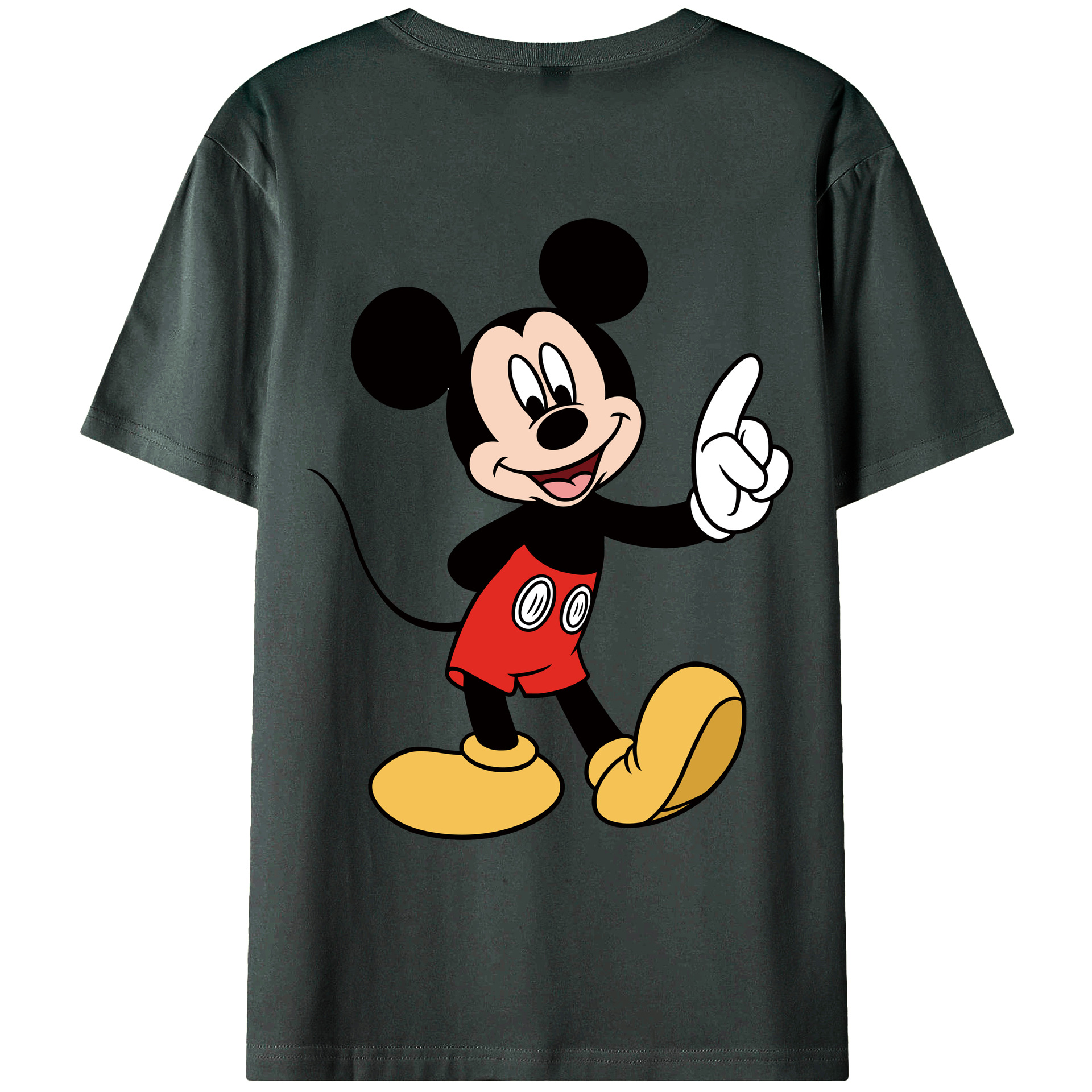 ミッキーマウス Mickey Mouse 綿100％ メンズ半袖Tシャツ（バックプリント） 通気性